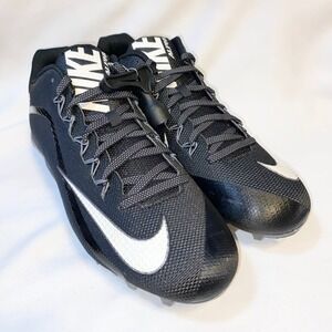 Nike Alpha Pro 2 Low TD Football Cleats Black White 719928-010 Mens Size 15